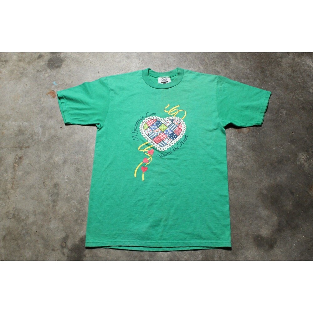 Vintage 1990's Jerzees Made in USA Grandma's Love Distressed T-Shirt - Medium